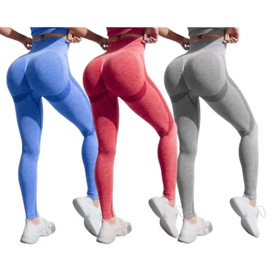 Kit 3 Calças Legging Fitness Levanta Bumbum Cintura Alta Academia