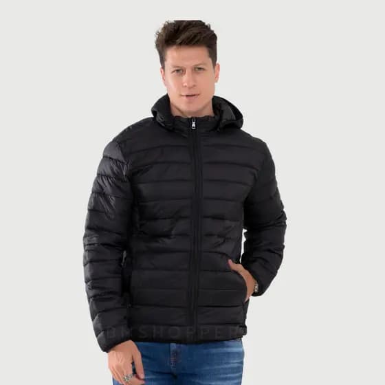 Jaqueta Bobojaco Impermeável Becker Masculino com Bolsos e Capuz Preto