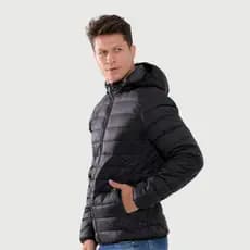 Jaqueta Bobojaco Impermeável Becker Masculino com Bolsos e Capuz Preto
