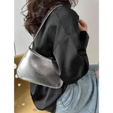 Bolsa Feminina Baguete Bolsa Minimalista Vintage de Ombro