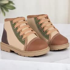 Coturno Masculino Bota Infantil Criança Menino Cano Baixo Cadarço Sola Macia Confortável Estiloso