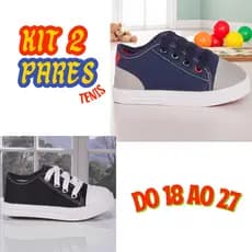 Kit 2 Pares Tênis Infantil  Menino  Volta as Aulas Confortável sola antiderrapante.