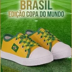 Tênis Copa Do Mundo Brasil Unissex Macio Confortável Antiderrapante Dia Dia Menina e Menino