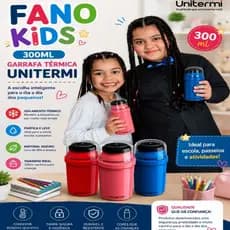 Garrafa Térmica de Café Pequena Fano Kids 300ml Unitermi Leite Suco Água Chá Conserva Quente e Frio