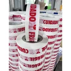 Kit 10 Fitas Cuidado Frágil Adesivas Durex Larga 500m Grande Embalar Caixas e Encomendas
