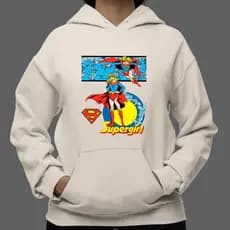 Moletom Canguru com Capuz Estampado Supergirl Unissex Filme DC Comics