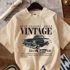 Camiseta Feminina Com Estampa Retrô De Carro Camisa Blusa Camiseta Preto