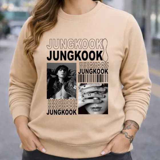 Moletom Gola Careca Clean Casual Premium Jungkook Confortável Casual Premium Abrigo