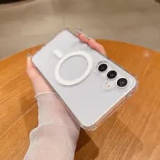 Acrílico Transparente Sem Fio Carregamento Magnético Anti Queda E Design Anticolisão Capa De Telefone Adequada Para Sams