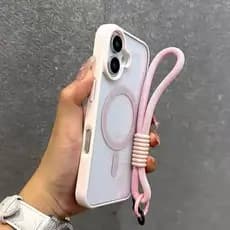 Luxo Fosco Magnético Com Cordão Caso Adequado Para Samsung S26Ultra S25 S24 S23 S22 Ultra Plus S24FE S25FE Carregamento
