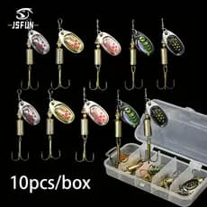 Iscas Spinner, Iscas de Pesca, Iscas com Anzol Triplo, Iscas de Lâmina Metálica, Kit de Pesca Multicolorido, Acessórios
