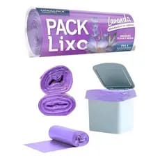 Saco de Lixo Perfumado Lavanda Neutraliza Odores 34cm x 38cm Lilas