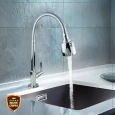Torneira  Gourmet Flexível  Monocomando de Cor Cromado Para Cozinha de Bancada