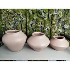 Trio Vaso Cachepot Molde Orgânico em Cerâmica para Decoração de casa, festas,jardins Cores Foscas lindas