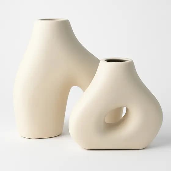 Vasos assimetricos em ceramica minimalista moderno perfeito para decorar qualquer ambiente