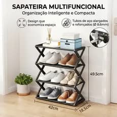 Sapateira Prateleira Sanfonada 4 Andares Organizadora Plástico Multiuso Sapatos Livros Brinquedos