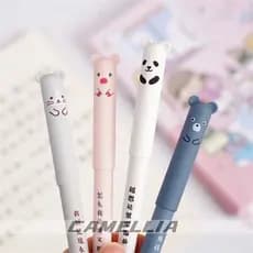 kit de 4/8/12/24 Peças Caneta Apagável Ponta fina Com Desenho De Animais De Urso Criativo