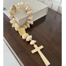 terço com pedras naturais/mini terço/terço semijoia/terço decorativo