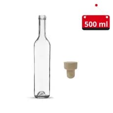 06 Un. Garrafa de vidro Seduction 500 ml com rolha e lacre