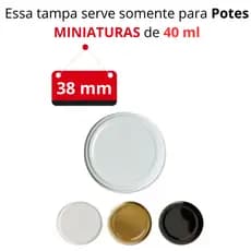 10 Un. Tampa de metal para vidro de conserva - diâmetro 38 mm
