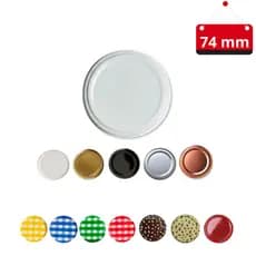 05 Un. Tampa de Metal para vidro de conserva - Diâmetro 74 mm - várias cores