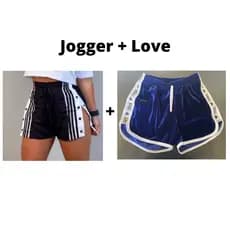 Kit 2 shorts  1 Jogger Viscose Botões + 1 Veludo Love Confortável