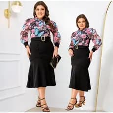 Vestido Feminino Midi Tubinho Social Plus Size Botão Cinto Moda Evangelica Congresso Fardamento