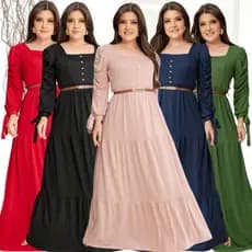 Vestido Longo Feminino Plus Siza Manga Longa Com Botão Moda Evangelica Festa Madrinha Casamento Luxo