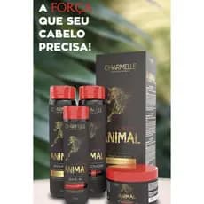 Kit Capilar C/4 Força Animal Charmelle Cabelo Fortalecimento Crescimento