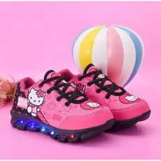 Tênis infantil LED Hello Kitty de Menina Luzinha Bebe Luz