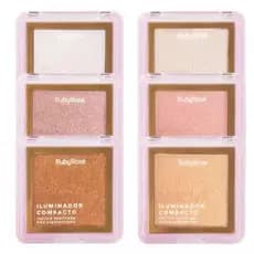 Iluminador Facial Cremoso Compacto Ruby Rose Textura Acetinada HB-859