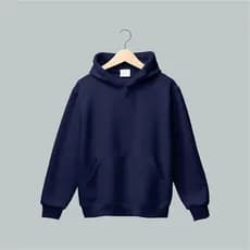 Moletom Unissex Estilo Flanelado Canguru Liso Inverno Azul Marinho