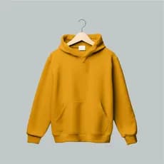 Blusa Moletom Flanelado Unissex Canguru Lisa Premium Slim Algodao Amarelo