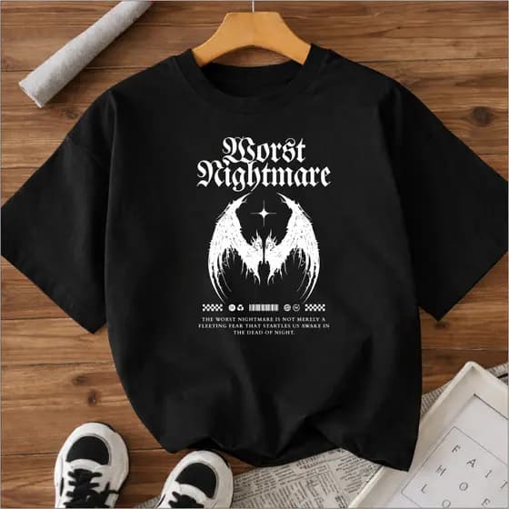 Blusa T-Shirt Feminina Casual Algodão Worst Nightmare Streetwear