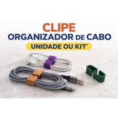 Clipe Organizador de Cabo USB Reutilizável | Unidade ou Kit