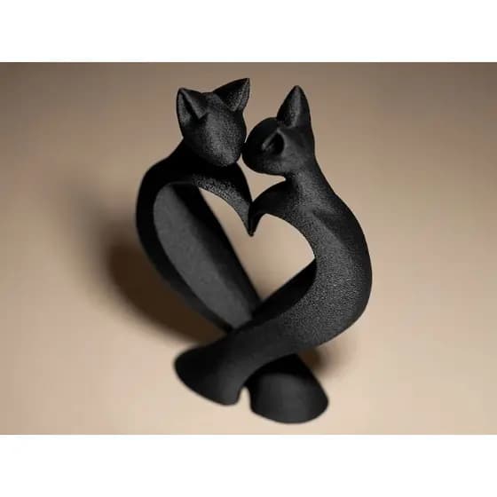 Decoração Gatos Moderno – Escultura em Coração