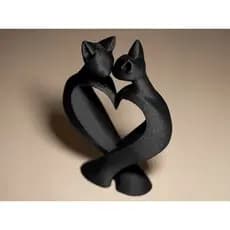 Decoração Gatos Moderno – Escultura em Coração
