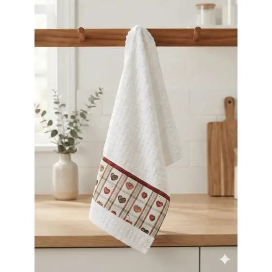 Pano de Prato Atoalhado 40x60cm | Pano de Copa Decorado Alta Absorção para Cozinha
