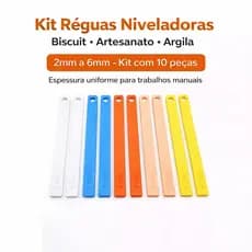 Kit 10 Réguas Niveladoras para Biscuit, Artesanato e Argila | 2mm a 6mm