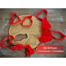 Kit 5 Cortador de Biscoito Cookie Pasta Carros Filme - 6cm