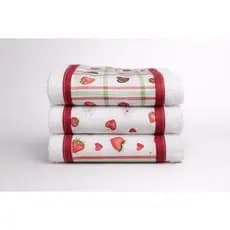 Kit 3 Panos de Prato Atoalhados Decorados 40x60cm | Coleção Corações e Morangos | Alta Absorção