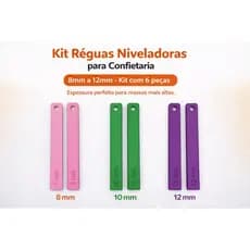 Kit de Réguas Niveladoras – 6 Peças (8mm, 10mm e 12mm)