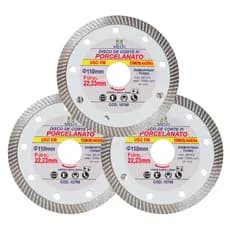 Disco de Corte Diamantado Turbo Porcelanato Piso Cerâmica 110mm x 22,23mm Para Esmerilhadeira