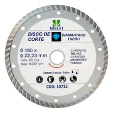 Disco Diamantado Turbo 180mm x 22,23mm Para Esmerilhadeira