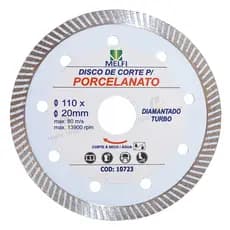 Disco de Corte Diamantado Porcelanato Extra Fino Turbo 110mm x 20mm Para Serra Mármore