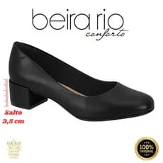 Sapato Scarpin Feminino Beira Rio Social Conforto | Salto 3,5 cm em Napa Original para Uniforme