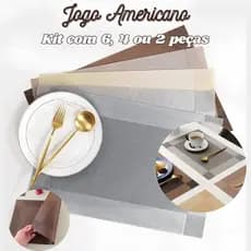 Jogo Americano Com 6 Ou 4 Ou 2 Unidades 30x45Cm Retangular De PVC Para Sua Mesa De Jantar Decorativo