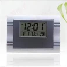 Relógio 19,5x14 Digital Pilha De Plástico Com Visor De Cristal Com Suporte Para Mesa Prático E Útil