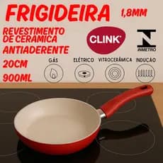Frigideira 20cm 900ml Cabo De Baquelite Com Revestimento De Ceramica Antiaderente 1,8mm Não Gruda