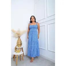 Vestido Longo Feminino Alça Regulável Verão Casual